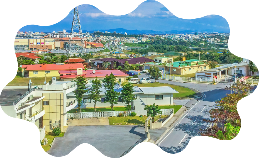 沖縄市の街並み